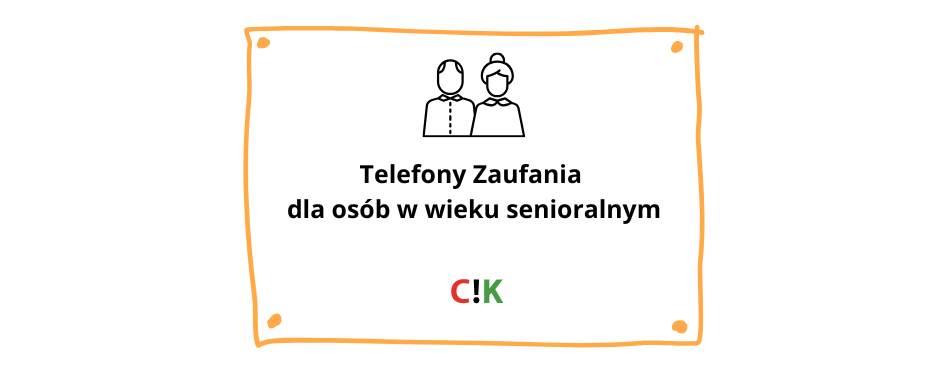Grafika dekoracyjna dotycząca telefonów zaufania dla seniorów