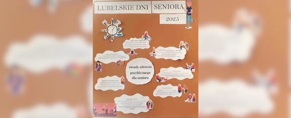 dekoracyjna tablica informacyjna odnośnie lubelskich dni seniora